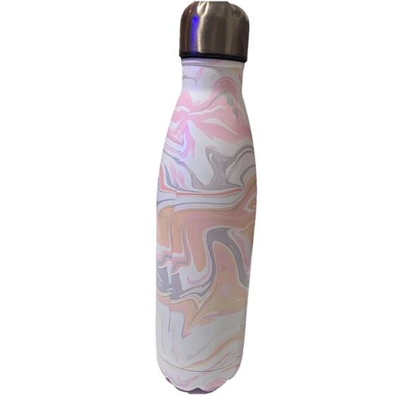 "Give Thanks" Marble Patterned Stainless Steel Water Bottle 20oz Insulated 10.5' - Picture 10 of 15